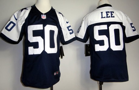 Nike Dallas Cowboys #50 Sean Lee Blue Thanksgiving Game Kids Jersey 