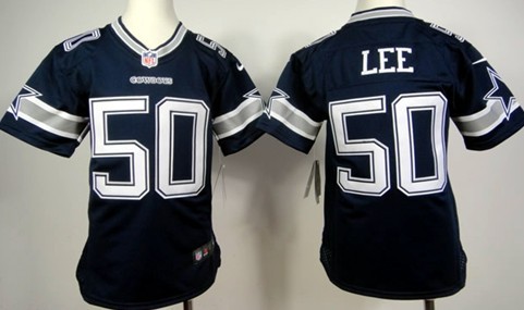 Nike Dallas Cowboys #50 Sean Lee Blue Game Kids Jersey 