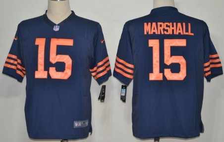 Nike Chicago Bears #15 Brandon Marshall Blue With Orange Game Jersey 