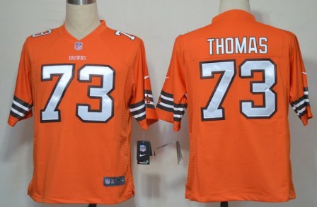 Nike Cleveland Browns #73 Joe Thomas Orange Game Jersey 