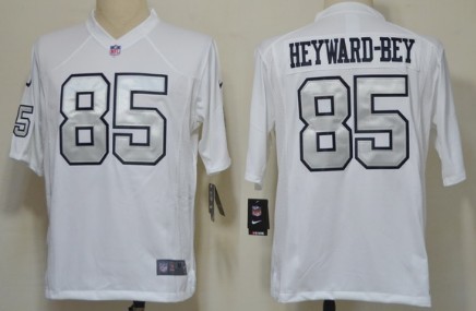 Nike Oakland Raiders #85 Darrius Heyward-Bey White With Silvery Game Jersey 