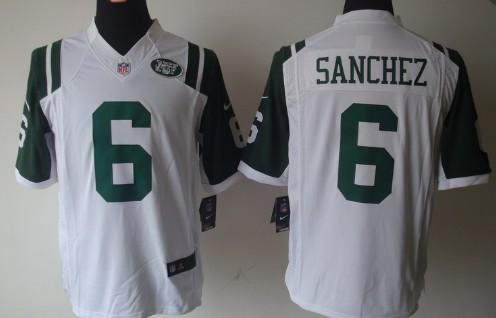 Nike New York Jets #6 Mark Sanchez White Limited Jersey 