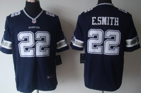 Nike Dallas Cowboys #22 Emmitt Smith Blue Limited Jersey 