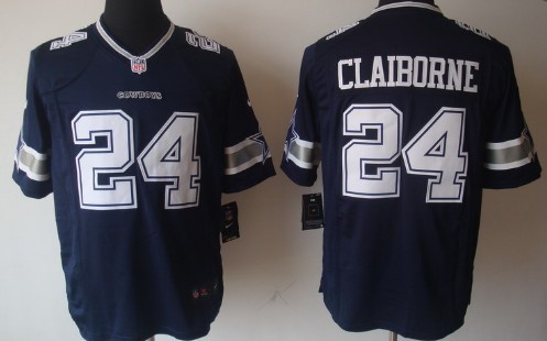 Nike Dallas Cowboys #24 Morris Claiborne Blue Limited Jersey 