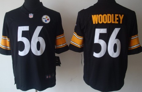 Nike Pittsburgh Steelers #56 Lamarr Woodley Black Limited Jersey 