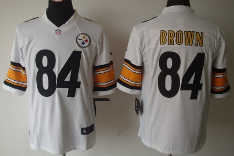 Nike Pittsburgh Steelers #84 Antonio Brown White Limited Jersey 