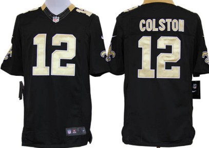 Nike New Orleans Saints #12 Marques Colston Black Limited Jersey 