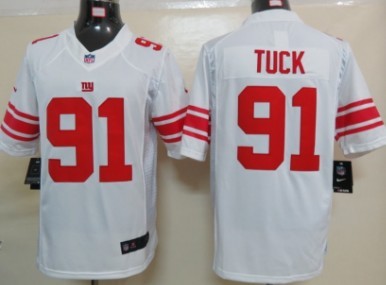 Nike New York Giants #91 Justin Tuck White Limited Jersey 