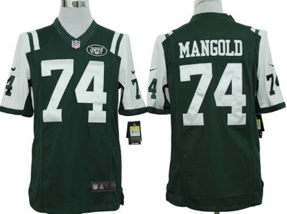 Nike New York Jets #74 Nick Mangold Green Limited Jersey 