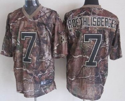 Nike Pittsburgh Steelers #7 Ben Roethlisberger Realtree Camo Elite Jersey 