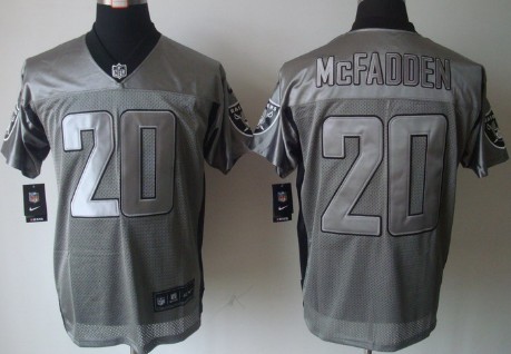 Nike Oakland Raiders #20 Darren McFadden Gray Shadow Elite Jersey 