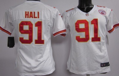 Nike Kansas City Chiefs #91 Tamba Hali White Game Womens Jersey