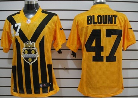 Nike Pittsburgh Steelers #47 Mel Blount 1933 Yellow Throwback Jersey 