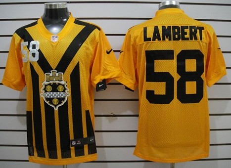 Nike Pittsburgh Steelers #58 Jack Lambert 1933 Yellow Throwback Jersey 