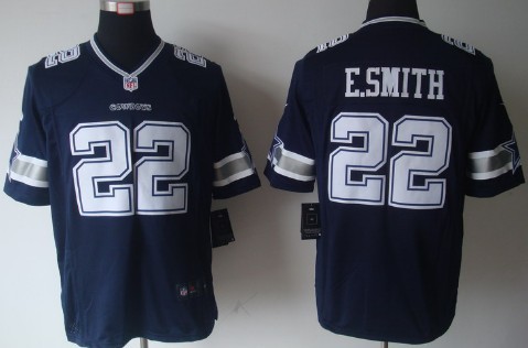 Nike Dallas Cowboys #22 Emmitt Smith Blue Game Jersey 