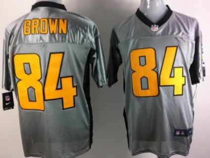 Nike Pittsburgh Steelers #84 Antonio Brown Gray Jersey 