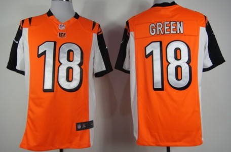 Nike Cincinnati Bengals #18 A.J. Green Orange Game Jersey 