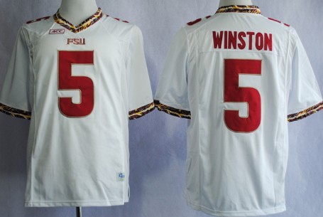 Florida State Seminoles #5 Jameis Winston 2013 White Jersey 