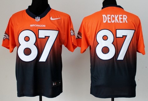 Nike Denver Broncos #87 Eric Decker Orange/Blue Fadeaway Elite Jersey 