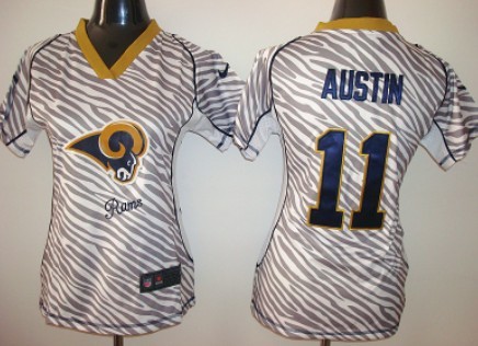 Nike St. Louis Rams #11 Tavon Austin 2012 Womens Zebra Fashion Jersey