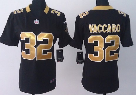 Nike New Orleans Saints #32 Kenny Vaccaro Black Game Womens Jersey