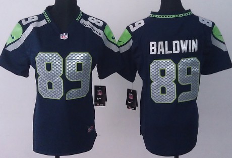 Nike Seattle Seahawks #89 Doug Baldwin Navy Blue Game Womens Jersey 