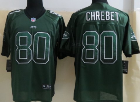 Nike New York Jets #80 Wayne Chrebet Drift Fashion Green Elite Jersey 