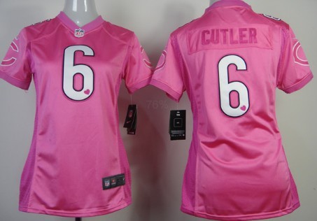 Nike Chicago Bears #6 Jay Cutler Pink Love Womens Jersey