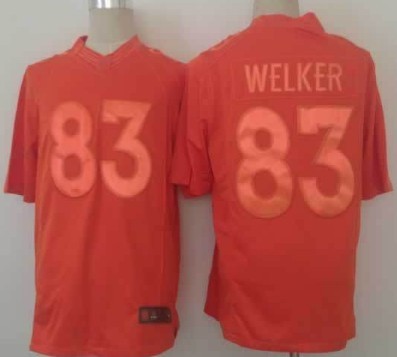 Nike Denver Broncos #83 Wes Welker Drenched Limited Orange Jersey 