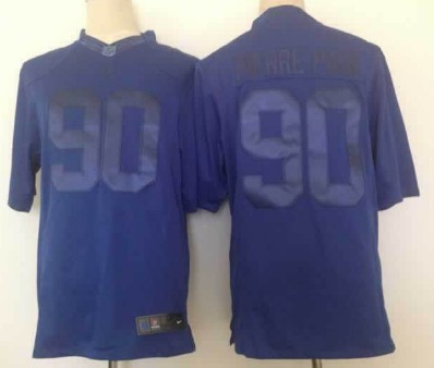 Nike New York Giants #90 Jason Pierre-Paul Drenched Limited Blue Jersey