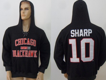 CCM Chicago Blackhawks #10 Patrick Sharp Black Hoodie