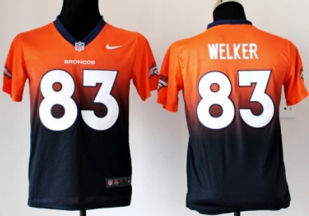 Nike Denver Broncos #83 Wes Welker Orange/Blue Fadeaway Kids Jersey 