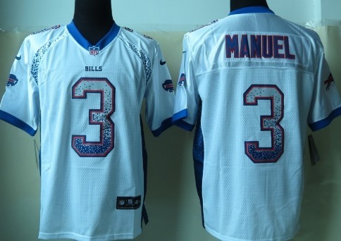 Nike Buffalo Bills #3 EJ Manuel Drift Fashion White Elite Jersey 