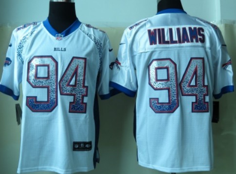 Nike Buffalo Bills #94 Mario Williams Drift Fashion White Elite Jersey 