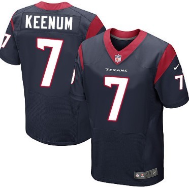 Nike Houston Texans #7 Case Keenum Blue Elite Jersey 