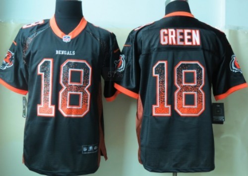 Nike Cincinnati Bengals #18 A.J. Green Drift Fashion Black Elite Jersey 