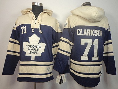 Old Time Hockey Toronto Maple Leafs #71 David Clarkson Navy Blue Hoodie