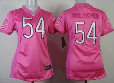 Nike Chicago Bears #54 Brian Urlacher Pink Love Womens Jersey