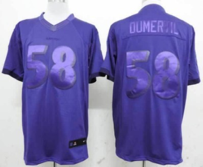 Nike Baltimore Ravens #58 Elvis Dumervil Drenched Limited Purple Jersey