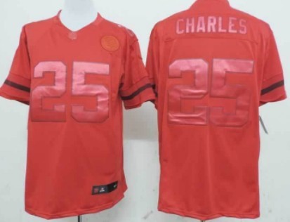 Nike Kansas City Chiefs #25 Jamaal Charles Drenched Limited Red Jersey