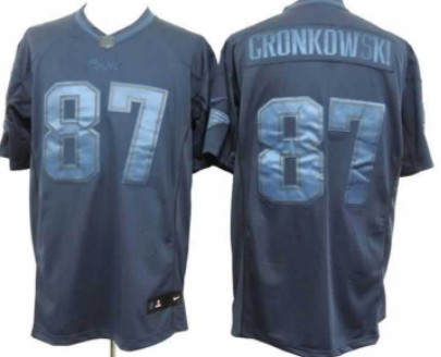 Nike New England Patriots #87 Rob Gronkowski Drenched Limited Blue Jersey