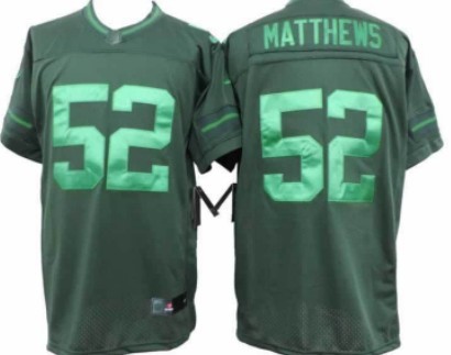 Nike Green Bay Packers #52 Clay Matthews Drenched Limited Green Jersey