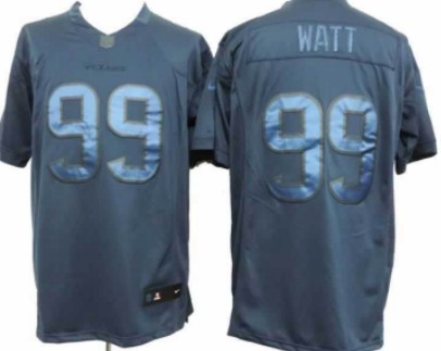 Nike Houston Texans #99 J.J. Watt Drenched Limited Blue Jersey