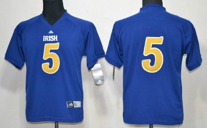 Notre Dame Fighting Irish #5 Everett Golson 2012 Shamrock Series Navy Blue Kids Jersey 