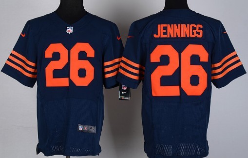 Nike Chicago Bears #26 Tim Jennings Blue With Orange Elite Jersey 