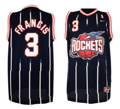 Houston Rocket #3 Steve Francis ABA Hardwood Classic Swingman Navy Blue Jersey