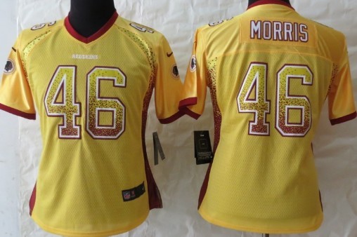 Nike Washington Redskins #46 Alfred Morris Drift Fashion Gold Womens Jersey 