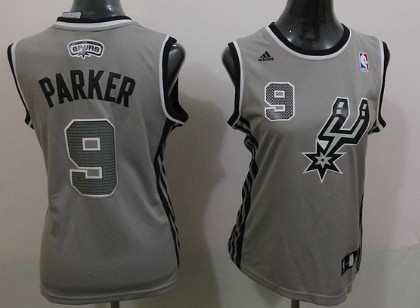 San Antonio Spurs #9 Tony Parker Gray Womens Jersey