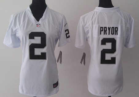 Nike Oakland Raiders #2 Terrelle Pryor White Game Womens Jersey