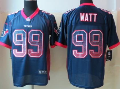 Nike Houston Texans #99 J.J. Watt Drift Fashion Blue Elite Jersey 